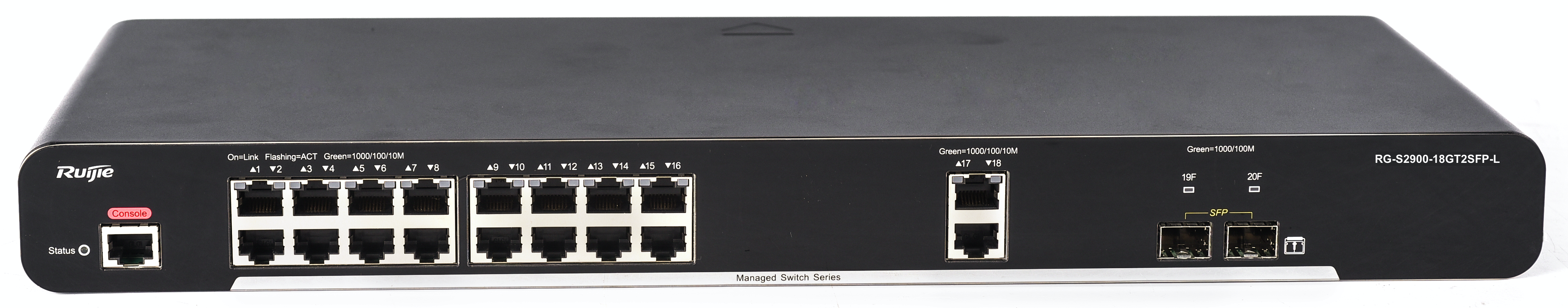 18口二层网管接入交换机，RG-S2900-18GT2SFP-L